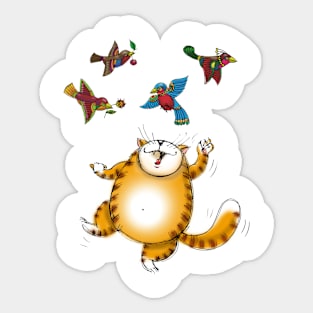 Happy Playful Kitty Sticker